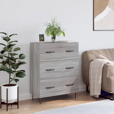 Image de vidaXL Sideboard Gris Sonoma 69,5x34x90 cm Matériau dérivé du bois