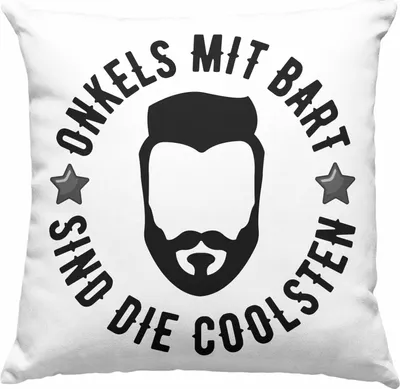 Produktbild von Trendation - Onkel mit Bart Deko-Kissen mit Füllung 40x40 Geschenk  Deko-Kissen mit Füllung 40x40 Geschenkidee (Grün)