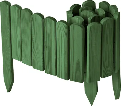 Produktbild von Garronda Beeteinfassung Holz Rollzaun Gartenzaun imprägniert Flexibler Rollborder Rasenkante  Länge: 100 cm (Dunkelgrün, Höhe: 20 cm)
