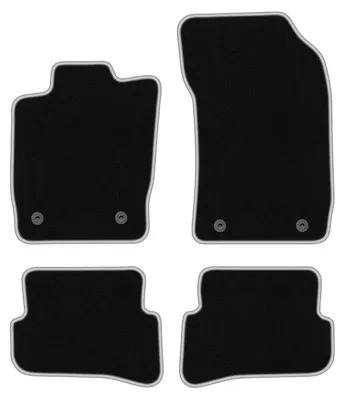 Produktbild von Fußmatten Automatten Velours Schwarz/Silber für Audi A1 8X 2010- Set 4-tlg
