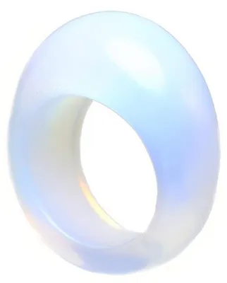 Produktbild von Ring aus Opalit (synth. Mondstein) mit Wölbung massiv Opalitring Mondsteinring für Damen, Ringgröße:Innenumfang 60mm Ø19.1mm