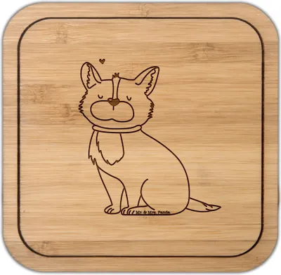 Produktbild von Mr. & Mrs. Panda Tischschoner Hund Glück - Transparent - Geschenk, Haustier, Liebe, Spruch, Coaster, kunststoff untersetzer, kork, Hundeliebe, Herz, Tischuntersetzer