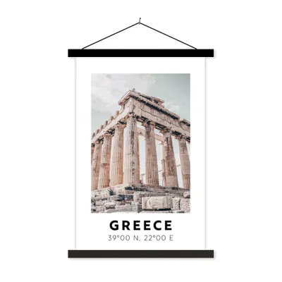 Produktbild von MuchoWow® Textilposter Griechenland - Athen - Parthenon 40x60 cm mit schwarzem Rahmen - Wanddekorationen