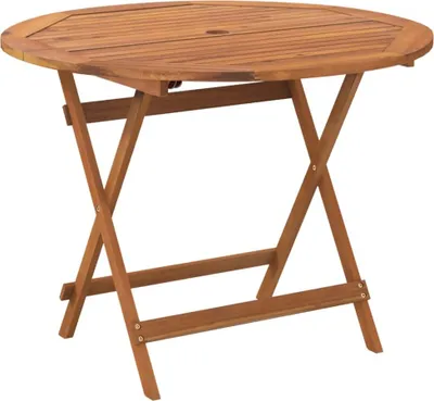 Image de vidaXL Table de jardin pliante Ø 90x75 cm bois massif acacia