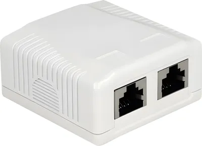 Obrázok produktu pre DeLOCK 86197, 2 x RJ-45, Biela, TIA-568A/B, 59 mm, 61 mm, 29,5 mm