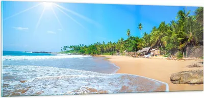 Produktbild von Bilder auf glas - Insel Landschaft Maledivie Freiheit - 100x40cm - Glasbilder - Wandbilder - Kunstdruck - Wanddekoration aus Glas - Glas Bilder - Wandbild auf Glas - GAB100x40-2391