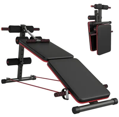 Produktbild von HOMCOM Sit Up Bank Bauchtrainer Trainingsbank Verstellbar&klappbar Stahl