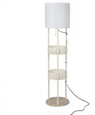 Produktbild von KOMFOTTEU Stehlampe mit Lampenschirm aus Leinenstoff & Aufbewahrungskorb