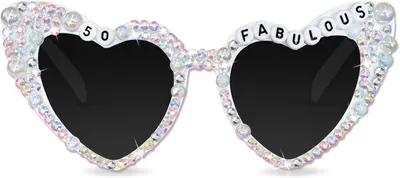 Imagen del producto de Gafas de sol para el 30 cumpleaños, color blanco, con perlas brillantes, para mujer, accesorios para fiestas