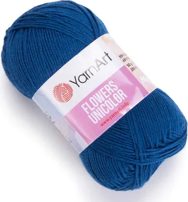 Produktbild von YarnArt Flowers Unicolor 756, 55% Baumwolle, 50g/200m, Petrol, Ideal für leichte Projekte