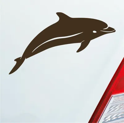 Produktbild von Auto Aufkleber Delphin Delfin Fisch Tier Tuning 12x7 cm Braun Sticker Heckscheibenaufkleber