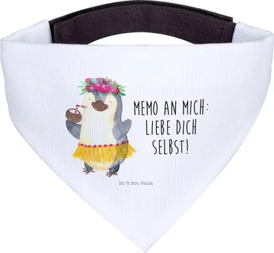Produktbild von Mr. & Mrs. Panda Halstuch Hund Pinguin Kokosnuss - Weiß - Geschenk, Hunde, Hunde-Halstuch, Urlaub, Selbstvertrauen, Ferien, Tuch, Für, Hawaii