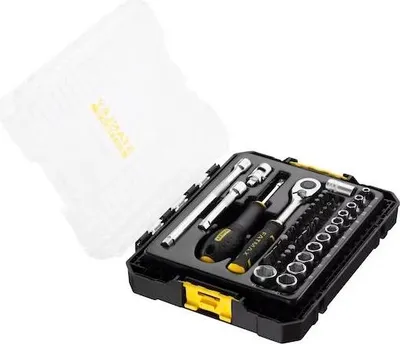 Zdjęcie produktu dla Zestaw Nasadek Stanley STAKBOX M, 48 sztuk, FATMAX, ¼'', Klucze płasko-oczkowe 6-17 mm, FMMT98101-0
