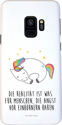 Produktbild von Mr. & Mrs. Panda Samsung Galaxy S9 Handyhülle Einhorn Nacht - Weiß - Geschenk, Handy Case, Cover, Hülle, Menschen, Einhörner, Unicorn, Traum, Schutzhülle, Träume