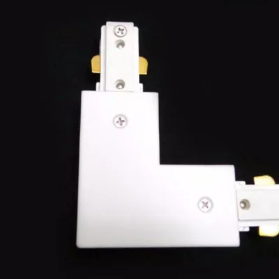 Image de Connecteur LED pour Rail Monophasé Angle 90° BLANC