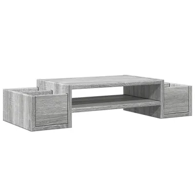 Obrázok produktu pre vidaXL Stojan na monitor s úložným priestorom Grey Sonoma 70x27x15 Materiál na báze dreva