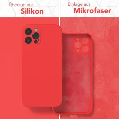 Produktbild von EAZY CASE - TPU Hülle für Apple iPhone 12 Pro, TPU Case stoßfeste Handyhülle, weiches Cover mit Kameraschutz, Silikonhülle in Rot