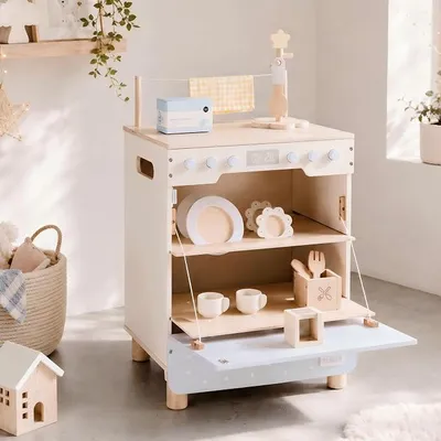 Immagine prodotto di Set di gioco per lavastoviglie in legno, cucina giocattolo per bambini dai 3 anni in su