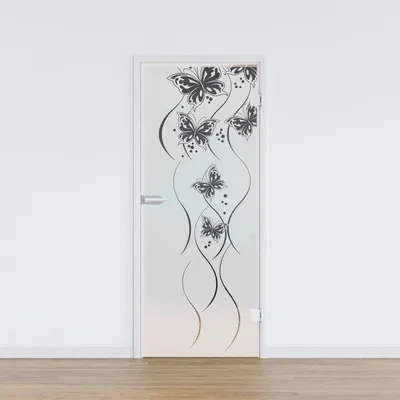Produktbild von Pertura Glastür Komplettset Glera Butterfly 02 709x2097x8 mm Rechts inkl. Beschlag Jonte Studio Business unverschließbar