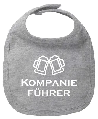 Produktbild von Huuraa Baby Lätzchen Kompanieführer Schützenfest Heather Grey Klettverschluss  Baumwolle Latz Geschenkidee