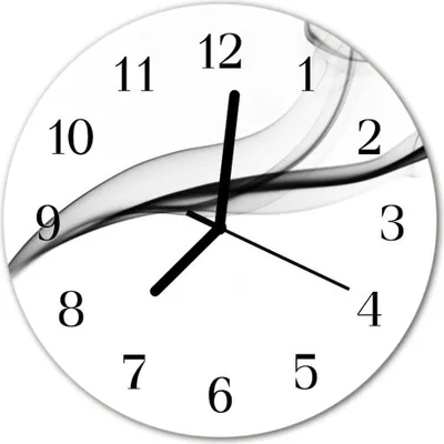 Produktbild von Glasuhr Wanduhr Küchenuhr Echt-Glas 30fi cm Abstrakter Rauch schwarz weiß