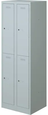 Produktbild von BISLEY Spind lichtgrau PL3050D2645, 4 Schließfächer 60,0 x 50,0 x 180,0 cm
