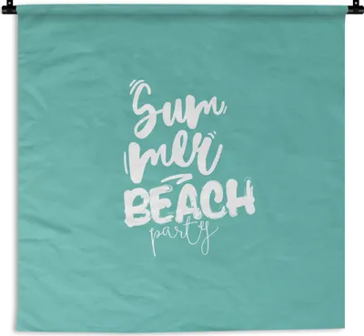 Produktbild von MuchoWow® Wandteppich Wandbehang Sommer - Strand - Blau 150x150 cm Tapisserie Dekoration Wandtuch - Wohnaccessoires - Modernes