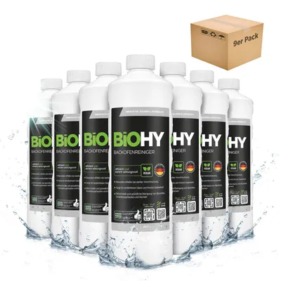 Produktbild von BiOHY Backofenreiniger Hochkonzentrat + Dosierer, Grillreiniger, Fettlöser, 9 x 1 l