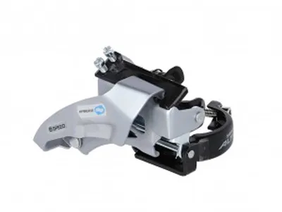Produktbild von SHIMANO FD-M315-TS Altus Umwerfer, 2x7/8-fach, Top-Swing, Dual Pull, Schelle 34,9 mm, 64-69°, schwarz/silber