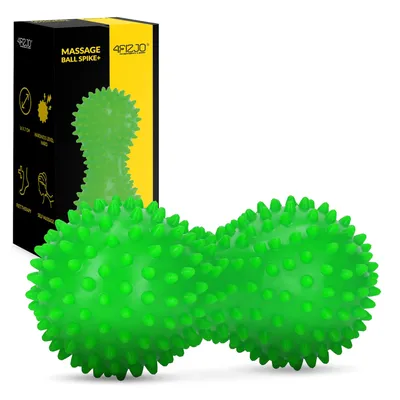 Produktbild von 4FIZJO Doppel-Massageball, 16x7 cm, PVC, für Hände, Arme und Rehabilitation, grün