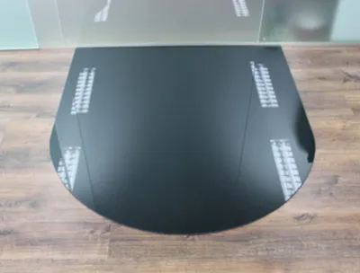 Produktbild von Rundbogen 120x130cm schwarz - Funkenschutzplatte Kaminbodenplatte