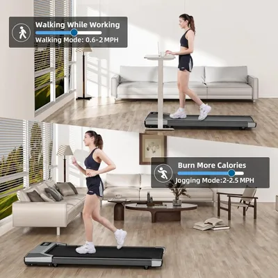 Image de Loopband - Tapis de marche - Tapis roulant pliable - Bande de course - Bandes de course - 2 en 1 - 2,2 HP - 45 dB - Pliable