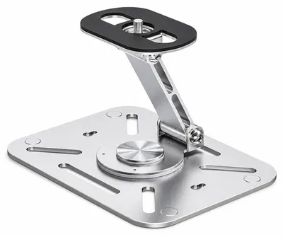 Produktbild von Klappbarer Beamer Ständer silber, 360° drehbarer 3‑in‑1 Halter, Tisch‑ Wand‑ und Deckenhalterung mit 1/4" Standardgewinde