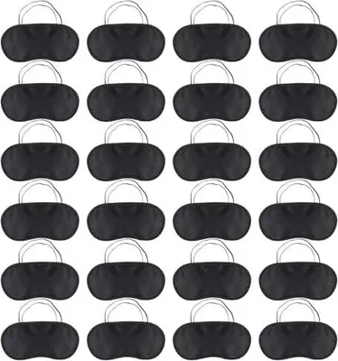Produktbild von 24 Stück Schlafmaske, Augenklappe Augenbinde Ultraweiche Augenmaske Schlafmasken Lichtblockierende zum Schlafen mit Verstellbarem Riemen für Herren Frauen Kinder