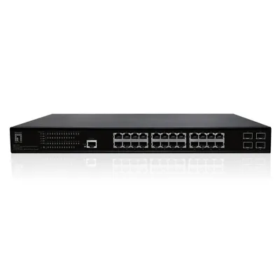 Image de LevelOne GEP-2861, Administré, L2, Gigabit Ethernet (10/100/1000), Alimentation par Ethernet (PoE), Montage en rack, 1U
