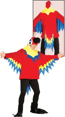 Produktbild von Papagei Kostüm für Erwachsene Gr. M/L, Größe:L