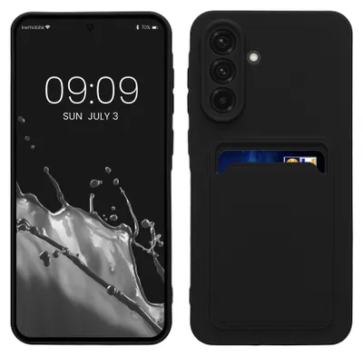 Produktbild von kwmobile Handyhülle für Samsung Galaxy A56 5G Hülle mit Kartenfach - TPU Case - Kabelloses Laden - Schutzhülle Cover in Schwarz