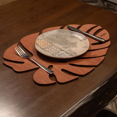 Immagine prodotto di Hermia Concept, Monstera - Rosa, set di tovagliette in legno (6 pezzi), 100% LEGNO, Rosa, 33 x 45 cm