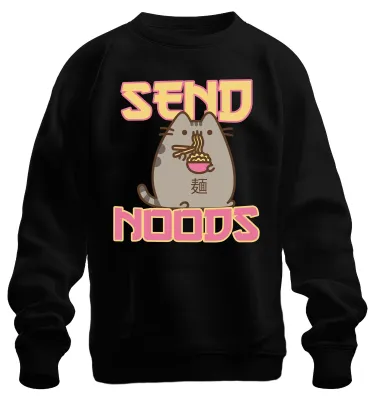 Obrázok produktu pre SEND NOODS Cat Noodles Ramen Kawaii Funny Gift Cute Girlfriend Uni mikina, čierna, S