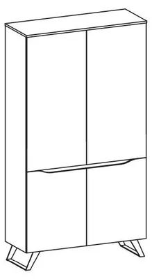Immagine prodotto di Vetrina in legno di design vetrine armadi scaffali 108,8 x 57,3 cm Nuovo