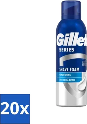Produktbild von Gillette Series Rasierschaum mit Kakaobutter – 250 ml - Vorteilspack - 20 Stücke