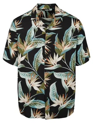 Produktbild von Urban Classics - Resorthemd für Herren TN270 (S) (Schwarz/Weiß)