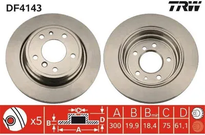 Produktbild von TRW Bremsscheiben (2 Stück) Hinterachse DF4143