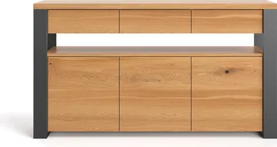 Produktbild von Funktionale Hylde-Kommode im Loft-Stil, 160 cm, Eiche, Skandinavisch