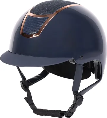 Produktbild von Harrys Horse Reithelm Matterhorn navy roségold mit Glitzer, Größe:M/56-58 cm
