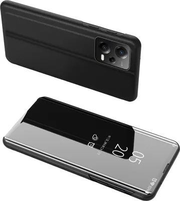 Produktbild von Clear View Case für Xiaomi Redmi Note 12 Pro+ Hülle mit Lasche schwarz