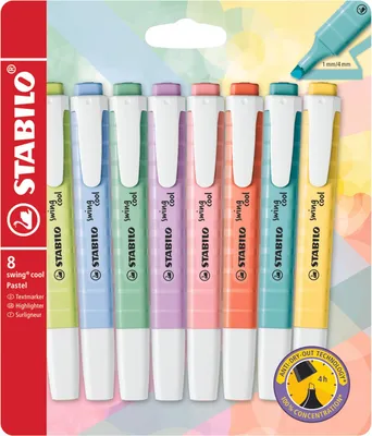 Produktbild von STABILO Textmarker -  swing cool Pastel - 8er Pack - 8 Farben