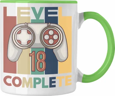 Produktbild von TRENDATION 18. Geburtstag Tasse Jungen Jungs Geschenk 18er Geschenkidee 18 Sohn Gamer (Grün)