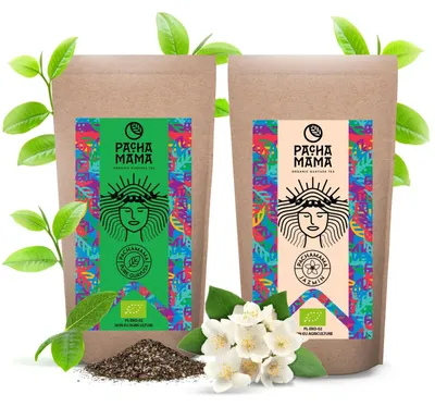 Produktbild von Pachamama - Guayusa Tee  Set Jasmin & Pure 2x250g - Reich An Natürlichem Koffein - Milder Geschmack & Fokus - Ecuador