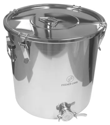 Produktbild von FISCHER Edelstahl Honigkübel  50 Liter mit Honigquetschhahn lebensmittelecht